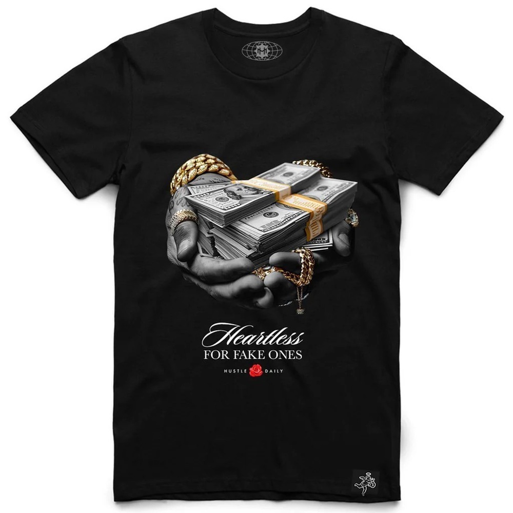 Sz M heartless cash hands Black Graphic T-Shirt